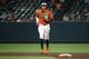 Baltimore Orioles shortstop Manny Machado runs on the field between innings of the second baseball game of a doubleheader against the New York Yankees, Monday, July 9, 2018, in Baltimore. (AP Photo/Patrick Semansky)