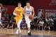 LAS VEAGS, NV - JULY 10: Kevin Knox #20 of the New York Knicks handles the ball against the Los Angeles Lakers during the 2018 Las Vegas Summer League on July 10, 2018 at the Thomas & Mack Center in Las Vegas, Nevada. NOTE TO USER: User expressly acknowledges and agrees that, by downloading and/or using this Photograph, user is consenting to the terms and conditions of the Getty Images License Agreement. Mandatory Copyright Notice: Copyright 2018 NBAE (Photo by Garrett Ellwood/NBAE via Getty Images)