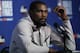 Golden State Warriors forward Kevin Durant attends a news conference following Game 3 of basketball's NBA Finals, early Wednesday June 7, 2018, in Cleveland. The Warriors defeated the Cleveland Cavaliers 110-102 to take a 3-0 lead in the series. (AP Photo/Tony Dejak)
