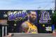 A mural of LeBron James in a Los Angeles Lakers jersey is viewed in Venice, California on July 9, 2018. - It was originally revealed July 6, 2018, and then vandalized over the weekend, and re-touched up again with the word 'of' not repainted from the original words 'the King of LA'. Artists Jonas Never and Menso One painted the mural to welcome LeBron James to Los Angeles, outside the Baby Blues BBQ resturant in Venice, California. (Photo by Frederic J. BROWN / AFP) / RESTRICTED TO EDITORIAL USE - MANDATORY MENTION OF THE ARTIST UPON PUBLICATION - TO ILLUSTRATE THE EVENT AS SPECIFIED IN THE CAPTION (Photo credit should read FREDERIC J. BROWN/AFP/Getty Images)
