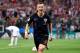 Croatia's forward Ivan Perisic celebrates after scoring the equaliser during the Russia 2018 World Cup semi-final football match between Croatia and England at the Luzhniki Stadium in Moscow on July 11, 2018. (Photo by Alexander NEMENOV / AFP) / RESTRICTED TO EDITORIAL USE - NO MOBILE PUSH ALERTS/DOWNLOADS (Photo credit should read ALEXANDER NEMENOV/AFP/Getty Images)