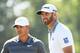 SOUTHAMPTON, NY - JUNE 17: Brooks Koepka of the United States (L) and Dustin Johnson of the United States (R) look on from the ninth tee during the final round of the 2018 U.S. Open at Shinnecock Hills Golf Club on June 17, 2018 in Southampton, New York. (Photo by Ross Kinnaird/Getty Images)
