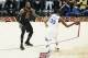 CLEVELAND, CA - JUN 8: Kevin Durant #35 of the Golden State Warriors passes the ball against LeBron James #23 of the Cleveland Cavaliers in Game Four of the 2018 NBA Finals won 108-85 by the Golden State Warriors over the Cleveland Cavaliers at the Quicken Loans Arena on June 6, 2018 in Cleveland, Ohio. NOTE TO USER: User expressly acknowledges and agrees that, by downloading and or using this photograph, User is consenting to the terms and conditions of the Getty Images License Agreement. Mandatory Copyright Notice: Copyright 2018 NBAE (Photo by Chris Elise/NBAE via Getty Images)