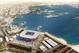 UNSPECIFIED: In this undated computer-generated artists impression provided by 2022 Supreme Committee for Delivery and Legacy, the Ras Abu Aboud stadium, a Qatar 2022 World Cup venue to be built in Doha, Qatar. (Illustration provided by 2022 Supreme Committee for Delivery and Legacy via Getty Images)