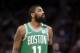Boston Celtics's Kyrie Irving plays against the Minnesota Timberwolves in an NBA basketball game Thursday, March 8, 2018, in St. Paul, Minn. (AP Photo/Jim Mone)