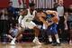 LAS VEGAS, NV - JULY 12: Kevin Knox #20 of the New York Knicks handles the ball against Hassan Martin #63 of the Boston Celtics during the 2018 Las Vegas Summer League on July 12, 2018 at the Thomas & Mack Center in Las Vegas, Nevada. NOTE TO USER: User expressly acknowledges and agrees that, by downloading and/or using this Photograph, user is consenting to the terms and conditions of the Getty Images License Agreement. Mandatory Copyright Notice: Copyright 2018 NBAE (Photo by Garrett Ellwood/NBAE via Getty Images)