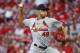 St. Louis Cardinals relief pitcher Jordan Hicks throws in the ninth inning of a baseball game against the Cincinnati Reds, Saturday, June 9, 2018, in Cincinnati. (AP Photo/John Minchillo)