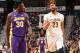 NEW ORLEANS, LA - MARCH 22: Julius Randle #30 of the Los Angeles Lakers and Anthony Davis #23 of the New Orleans Pelicans are seen during the game on March 22, 2018 at Smoothie King Center in New Orleans, Louisiana. NOTE TO USER: User expressly acknowledges and agrees that, by downloading and or using this Photograph, user is consenting to the terms and conditions of the Getty Images License Agreement. Mandatory Copyright Notice: Copyright 2018 NBAE (Photo by Layne Murdoch/NBAE via Getty Images)