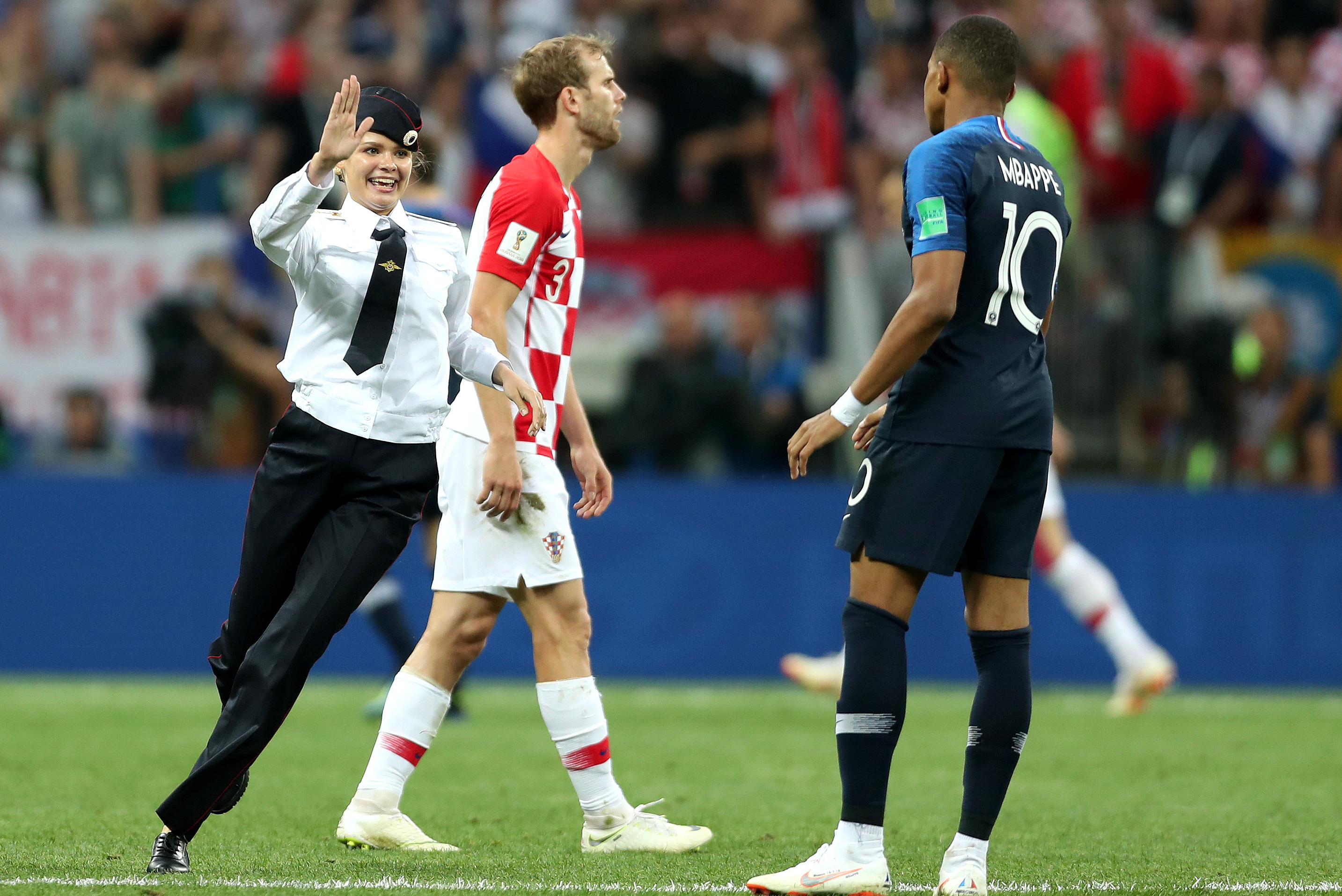 France vs. Croatia World Cup Final Interrupted by 4 Pitch Invaders