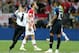 MOSCOW, RUSSIA - JULY 15: A pitch invader runs towards Kylian Mbappe of France during the 2018 FIFA World Cup Final between France and Croatia at Luzhniki Stadium on July 15, 2018 in Moscow, Russia. (Photo by Clive Rose/Getty Images)