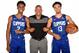 PLAYA VISTA, CA - JUNE 25: Draft picks Shai Gilgeous-Alexander #2 and Jerome Robinson #13 of the LA Clippers pose for a photo with Head Coach Doc Rivers during the Draft Press Conference at the Clippers Training Facility in Playa Vista, California on June 25, 2018 at Clippers Training Facility. NOTE TO USER: User expressly acknowledges and agrees that, by downloading and or using this photograph, User is consenting to the terms and conditions of the Getty Images License Agreement. Mandatory Copyright Notice: Copyright 2018 NBAE (Photo by Andrew D. Bernstein/NBAE via Getty Images)