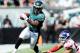 PHILADELPHIA, PA - SEPTEMBER 24: Darren Sproles #43 of the Philadelphia Eagles carries the ball as Olivier Vernon #54 of the New York Giants defends on September 24, 2017 at Lincoln Financial Field in Philadelphia, Pennsylvania. (Photo by Elsa/Getty Images)