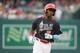 WASHINGTON, DC - JULY 15: Taylor Trammell #5 of the Cincinnati Reds and the U.S. Team rounds the bases after hitting a solo home run in the sixth inning against the World Team during the SiriusXM All-Star Futures Game at Nationals Park on July 15, 2018 in Washington, DC. (Photo by Rob Carr/Getty Images)