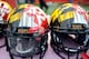 PISCATAWAY, NJ - NOVEMBER 28: Maryland Terrapins helmets on the sideline during the game against the Rutgers Scarlet Knights on November 28, 2015 in Piscataway, New Jersey. (Photo by G Fiume/Maryland Terrapins/Getty Images)