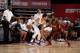 LAS VEAGS, NV - JULY 16: Josh Hart #5 of the Los Angeles Lakers handles the ball against the Cleveland Cavaliers during the 2018 Las Vegas Summer League on July 16, 2018 at the Thomas & Mack Center in Las Vegas, Nevada. NOTE TO USER: User expressly acknowledges and agrees that, by downloading and/or using this Photograph, user is consenting to the terms and conditions of the Getty Images License Agreement. Mandatory Copyright Notice: Copyright 2018 NBAE (Photo by Garrett Ellwood/NBAE via Getty Images)