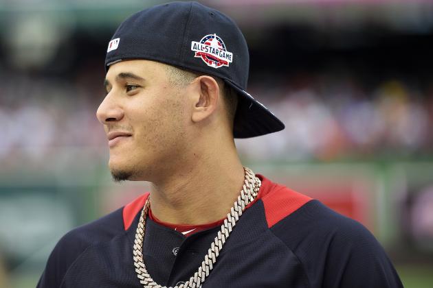 American League, Baltimore Orioles Manny Machado walks on the field after batting practice ahead of the All-Star Home Run Derby Baseball event, Monday, July 16, 2018, at Nationals Park, in Washington. The 89th MLB baseball All-Star Game will be played Tuesday. (AP Photo/Nick Wass)