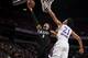 LAS VEAGS, NV - JULY 17: Gary Trent Jr. #9 of the Portland Trail Blazers goes to the basket against the Los Angeles Lakers during the 2018 Las Vegas Summer League on July 17, 2018 at the Thomas & Mack Center in Las Vegas, Nevada. NOTE TO USER: User expressly acknowledges and agrees that, by downloading and/or using this Photograph, user is consenting to the terms and conditions of the Getty Images License Agreement. Mandatory Copyright Notice: Copyright 2018 NBAE (Photo by Garrett Ellwood/NBAE via Getty Images)