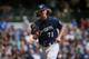 MILWAUKEE, WI - JUNE 27: Josh Hader #71 of the Milwaukee Brewers jogs off the field in the seventh inning against the Kansas City Royals at Miller Park on June 27, 2018 in Milwaukee, Wisconsin. (Photo by Dylan Buell/Getty Images)