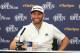 CARNOUSTIE, SCOTLAND - JULY 17: Dustin Johnson of the United States answers questions at a press conference during previews to the 147th Open Championship at Carnoustie Golf Club on July 17, 2018 in Carnoustie, Scotland. (Photo by Andrew Redington/Getty Images)