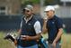 CARNOUSTIE, SCOTLAND - JULY 17: Jordan Spieth of the United States (R) with his caddie Michael Greller during previews to the 147th Open Championship at Carnoustie Golf Club on July 17, 2018 in Carnoustie, Scotland. (Photo by Francois Nel/Getty Images)
