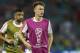Russia's Alexander Golovin, centre, runs during warming up prior the quarterfinal match between Russia and Croatia at the 2018 soccer World Cup in the Fisht Stadium, in Sochi, Russia, Saturday, July 7, 2018. (AP Photo/Darko Bandic)