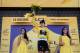 Great Britain's Geraint Thomas, wearing the overall leader's yellow jersey, celebrates on the podium after winning the eleventh stage of the 105th edition of the Tour de France cycling race between Albertville and La Rosiere, French Alps, on July 18, 2018. (Photo by Philippe LOPEZ / AFP) (Photo credit should read PHILIPPE LOPEZ/AFP/Getty Images)