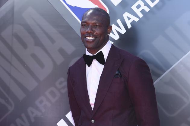 Terrell Owens arrives at the NBA Awards on Monday, June 25, 2018, at the Barker Hangar in Santa Monica, Calif. (Photo by Richard Shotwell/Invision/AP)