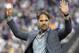 Former New York Mets catcher Mike Piazza acknowledges the fans before throwing out the ceremonial first pitch before a Mets baseball game against the New York Yankees, Saturday, June 9, 2018, in New York. (AP Photo/Bill Kostroun)