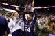 COLUMBUS, OH - APRIL 01: Arike Ogunbowale #24 of the Notre Dame Fighting Irish hoists the NCAA championship trophy after scoring the game winning basket to defeat the Mississippi State Lady Bulldogs in the championship game of the 2018 NCAA Women's Final Four at Nationwide Arena on April 1, 2018 in Columbus, Ohio. The Notre Dame Fighting Irish defeated the Mississippi State Lady Bulldogs 61-58. (Photo by Andy Lyons/Getty Images)