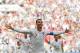 Portugal's Cristiano Ronaldo celebrates after scoring the opening goal during the group B match between Portugal and Morocco at the 2018 soccer World Cup in the Luzhniki Stadium in Moscow, Russia, Wednesday, June 20, 2018. (AP Photo/Francisco Seco)