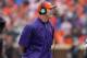 CLEMSON, SC - OCTOBER 10: Defensive Coordinator Brent Venables of the Clemson Tigers calls out a play during the game against the Georgia Tech Yellow Jackets at Memorial Stadium on October 10, 2015 in Clemson, South Carolina. (Photo by Tyler Smith/Getty Images)