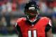 ATLANTA, GA - DECEMBER 31: Julio Jones #11 of the Atlanta Falcons warms up prior to the game against the Carolina Panthers at Mercedes-Benz Stadium on December 31, 2017 in Atlanta, Georgia. (Photo by Daniel Shirey/Getty Images)