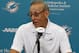 Miami Dolphins owner Stephen M. Ross speaks to the media prior to the start of the NFL football teams training camp in Davie, Fla., Friday, July 29, 2016. (AP Photo/Joel Auerbach)