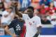 HOUSTON, TX - JULY 11: Alphonso Davies #12 of Canada celebrates a first half goal against Costa Rica at BBVA Compass Stadium on July 11, 2017 in Houston, Texas. (Photo by Bob Levey/Getty Images)