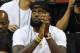 LAS VEGAS, NV - JULY 15: LeBron James of the Los Angeles Lakers attends a quarterfinal game of the 2018 NBA Summer League between the Lakers and the Detroit Pistons at the Thomas & Mack Center on July 15, 2018 in Las Vegas, Nevada. NOTE TO USER: User expressly acknowledges and agrees that, by downloading and or using this photograph, User is consenting to the terms and conditions of the Getty Images License Agreement. (Photo by Ethan Miller/Getty Images)