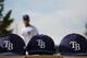 Tampa Bay Rays hats sit on a table waiting for players to get fitted during the team's photo day at baseball spring training in Port Charlotte, Fla., Saturday, Feb. 18, 2017. (AP Photo/David Goldman)