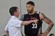 ORLANDO, FL - JULY 5: Brendan O'Connor talks to Royce White of the Los Angeles Clippers against the Detroit Pistons during the Orlando Summer League on July 5, 2015 at Amway Center in Orlando, Florida. NOTE TO USER: User expressly acknowledges and agrees that, by downloading and or using this photograph, User is consenting to the terms and conditions of the Getty Images License Agreement. Mandatory Copyright Notice: Copyright 2015 NBAE (Photo by Fernando Medina/NBAE via Getty Images)