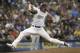 Milwaukee Brewers relief pitcher Josh Hader throws during the seventh inning of a baseball game against the Los Angeles Dodgers Saturday, July 21, 2018, in Milwaukee. (AP Photo/Morry Gash)