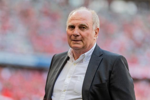 MUNICH, GERMANY - MAY 12: President of Bayern Muenchen, Uli Hoeness looks on prior to the Bundesliga match between FC Bayern Muenchen and VfB Stuttgart at Allianz Arena on May 12, 2018 in Munich, Germany. (Photo by Boris Streubel/Getty Images)