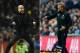 A combination of pictures created in London on April 2, 2018 shows Manchester City's Spanish manager Pep Guardiola (L) gesturing from the touchline during the English Premier League football match between Manchester United and Manchester City at Old Trafford in Manchester, north west England, on December 10, 2017 and Liverpool's German manager Jurgen Klopp (R) gesturing on the touchline after Salah scores their first goal during the English Premier League football match between Tottenham Hotspur and Liverpool at Wembley Stadium in London, on October 22, 2017.
Jurgen Klopp has no qualms about saluting Pep Guardiola's ability to create 'extraordinary' teams, but the Liverpool boss is convinced he can bridge the class divide when Manchester City visit Anfield for their Champions League showdown. Having first gone head to head with Borussia Dortmund and Bayern Munich, the friendly rivalry between Klopp and Guardiola has its biggest stage yet as Liverpool face City in the Champions League quarter-final first leg o