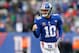 EAST RUTHERFORD, NJ - DECEMBER 31: (NEW YORK DAILIES OUT) Eli Manning #10 of the New York Giants in action against the Washington Redskins on December 31, 2017 at MetLife Stadium in East Rutherford, New Jersey. The Giants defeated the Redskins 18-10. (Photo by Jim McIsaac/Getty Images)