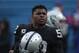 BUFFALO, NY - OCTOBER 29: Khalil Mack #52 of the Oakland Raiders warms up before the start of NFL game action against the Buffalo Bills at New Era Field on October 29, 2017 in Buffalo, New York. (Photo by Tom Szczerbowski/Getty Images)