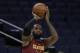 Cleveland Cavaliers' LeBron James shoots during an NBA basketball practice, Wednesday, May 30, 2018, in Oakland, Calif. The Cavaliers face the Golden State Warriors in Game 1 of the NBA Finals on Thursday in Oakland. (AP Photo/Marcio Jose Sanchez)