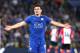   LEICESTER, ENGLAND - APRIL 19: Harry Maguire of Leicester City during the Premier League match between Leicester City and Southampton at King Power Stadium on April 19, 2018 in Leicester, England. James United - AMA / Getty Images 