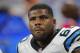 Carolina Panthers offensive tackle Daryl Williams (60) watches against the Detroit Lions during an NFL football game in Detroit, Sunday, October 8, 2017. (AP Photo / Paul Sancya)