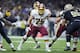 NEW ORLEANS, LA - NOVEMBER 19: Brandon Scherff #75 of the Washington Redskins throws a pass during a game against the New Orleans Saints at Mercedes-Benz Superdome on November 19, 2017 in New Orleans, Louisiana. Saints defeated the Redskins 34-31. (Photo by Wesley Hitt/Getty Images)