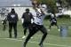 Oakland Raiders wide receiver Jordy Nelson catches a pass at the team's football facility in Alameda, Calif., Tuesday, April 24, 2018. (AP Photo/Jeff Chiu)