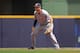 MILWAUKEE, WI - JULY 25: Trea Turner #7 of the Washington Nationals anticipates a pitch during a game against the Milwaukee Brewers at Miller Park on July 25, 2018 in Milwaukee, Wisconsin. (Photo by Stacy Revere/Getty Images)