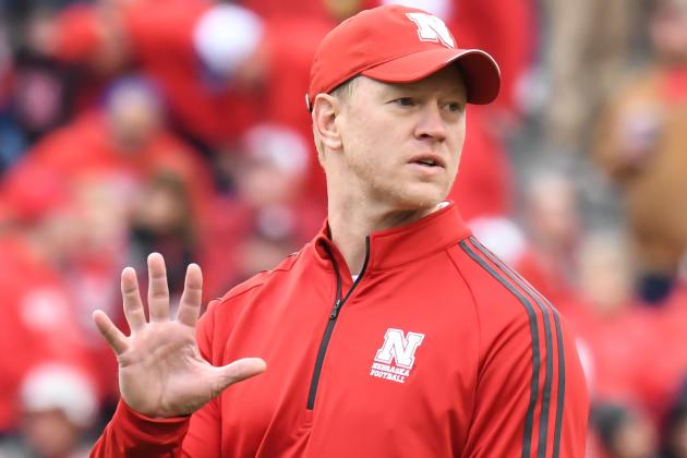 LINCOLN, NE - APRIL 21: Head Coach Scott Frost of the Nebraska Cornhuskers signals a play during the Spring game at Memorial Stadium on April 21, 2018 in Lincoln, Nebraska. (Photo by Steven Branscombe/Getty Images)