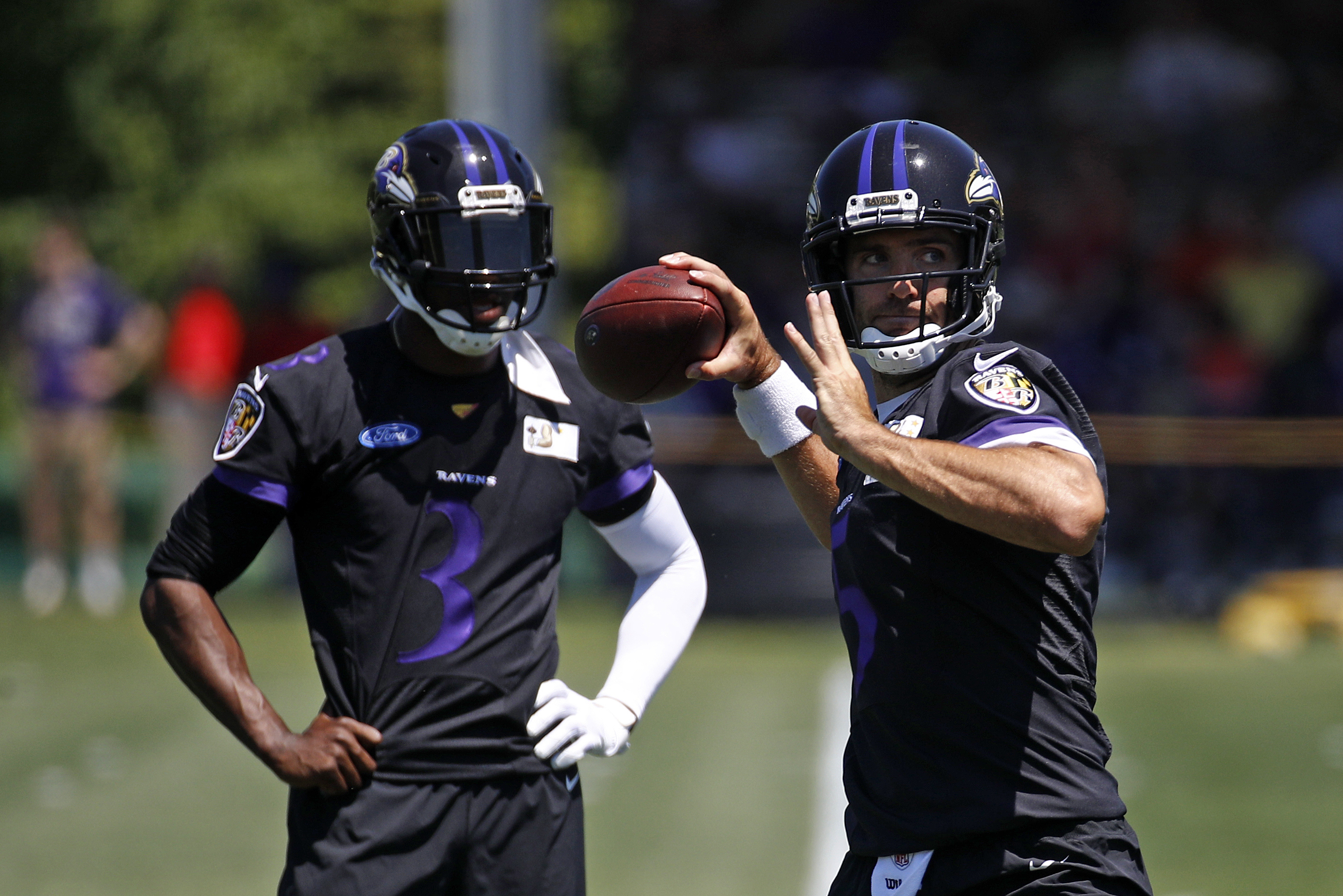 Before start of training camp, Ravens quarterback Joe Flacco